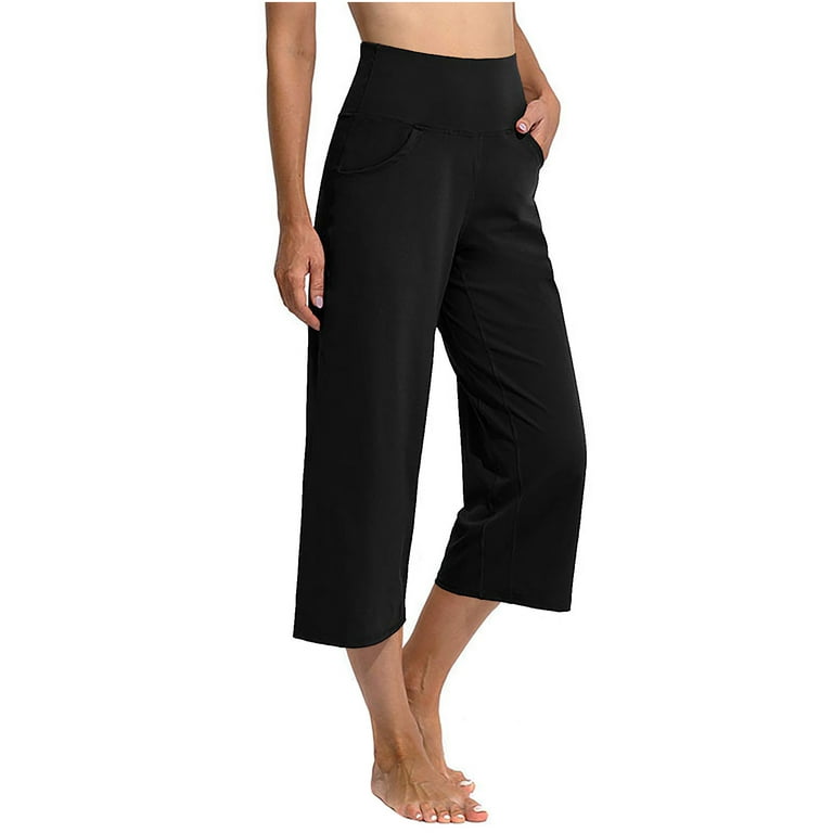 Hi Clasmix Women's 2 Piece Plus Size Capri Yoga Leggings High Waisted  Stretchy Buttery Soft Workout Athletic Pants - ShopStyle