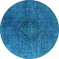 thumbnail image 1 of Ahgly Company Indoor Round Persian Light Blue Bohemian Area Rugs, 4' Round, 1 of 4