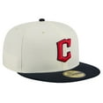 thumbnail image 3 of Men's New Era Cream Cleveland Guardians Chrome 59FIFTY Fitted Hat, 3 of 6