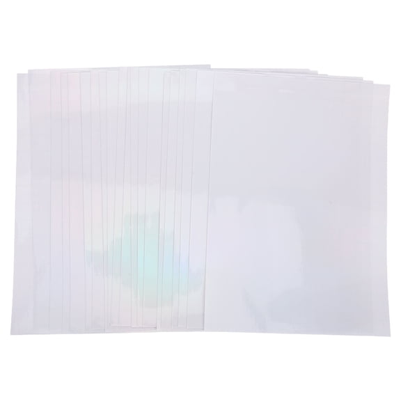 RENACLIPY White Holographic Laminating Sheets with Clear Self-Adhesive Film for Crafting, , and Projects