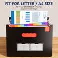 thumbnail image 2 of Accordion File Organizer, 25 Pockets Expanding File Folder, Portable Monthly Paper Bill Tax Receipt Organizer, Letter A4 Size Document Holder with Blank Labels, Black, 2 of 8