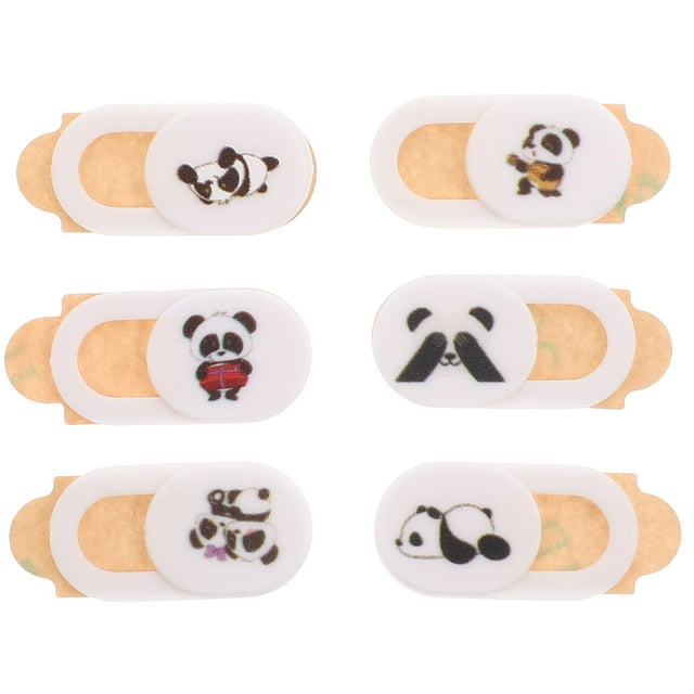 MasteelfCA 6pcs Camera Slide Blocker Cover Panda Pattern Privacy Protective Webcam Covers