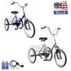 Adult Folding Tricycle Bike 3 Wheeler Bicycle Portable 20" Wheels