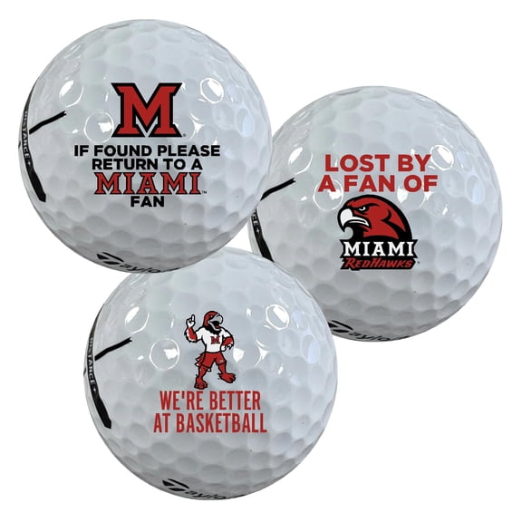 Miami University Redhawks Edition Funny Officially Licensed NCAA Taylormade Distance  Golf Balls 12-Pack (Dozen)