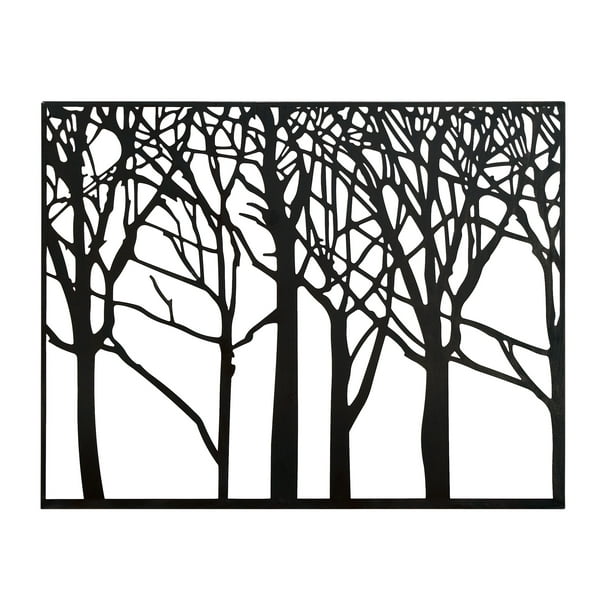 DecMode Indoor Black Iron Trees and Nature Wall Decor, Set of 1