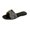 Black, variant on Women's Slip-on Slide Sandals, Square Open Toe Metal Button Slides, Vacation Beach Casual Walking Slippers Beige