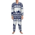 thumbnail image 3 of Picia Sea Underwater Animals1 Pattern Men’s Long-Sleeve Sleepwear Set - Soft 2-Piece Loungewear with Pockets, Comfy PJs for Relaxing Nights-Medium, 3 of 7