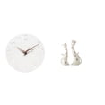 thumbnail image 1 of Reloj de pared,Reloj de pared decorativo para baño o dormitorio,Reloj de pared redondo silencioso,sin tictac,ideal para regalar.,Figura de gato,Esculturas de gatos de pareja,figura decorativa, 1 of 8