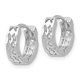 thumbnail image 2 of Real 14kt White Gold Cut-out Design Hinged Hoop Earrings; for Adults and Teens; for Women and Men, 2 of 4