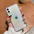 thumbnail image 1 of Fashion Gradient Laser Love Heart Leaf Pattern Case For iPhone 15 11 12 13 Pro Max X XS XR 7 8 Plus Clear Cover With Hearts, 1 of 6