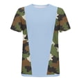 thumbnail image 5 of Dovford Mens Casual Short Sleeve Tops Summer Crew Neck Loose T-Shirt Camouflage Colorblock Shirts Cute Tee Clothes Plus Size, 5 of 5