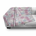 thumbnail image 3 of Floral Soft Flannel Fleece Throw Blanket, Romantic Modern Abstract Flowers Ivy Leaves Blossoms Buds Print, Cozy Plush for Indoor and Outdoor Use, 60" x 80", Pale Green Baby Blue, by Ambesonne, 3 of 6