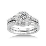 14kt-w-bridal Ring 1/2 Cts