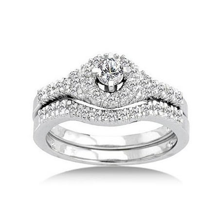 14kt-w-bridal Ring 1/2 Cts