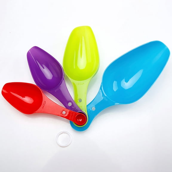 EXHUMKY Plastic Teaspoon Measuring Spoon Set, 2 Sets, Kitchen Measuring Spoons for Cooking and Baking