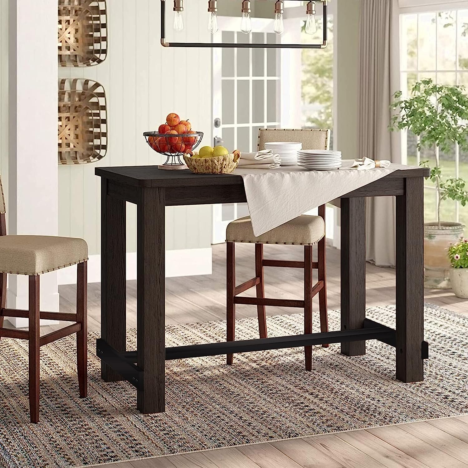 Nathaniel Home Dinning Table 27.00 inches Rectangle Dinning Table Black