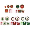 thumbnail image 3 of Billuyoard Juego de 56 servilletas navideñas (para 10 personas), vajilla roja, colores resistentes y duraderos, esenciales, resistentes y Mostrada árbol de navidad rojo Para 10 personas, 3 of 6