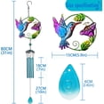 thumbnail image 2 of Hummingbird Wind Chimes for Indoor Outdoor, Metal Wind Chime Sun Catcher Hanging Ornament for Garden Patio(Blue), 2 of 6