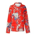 thumbnail image 5 of Sakmal Floral Womens Blouse Long Sleeve V-Neck Button Up Shirts Red Blouses Going Out Tops, 5 of 5