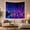 Cyber Towers, variant on Vibrant City Night Skyline on Calm Harbor Water, Romantic Digital Art for City Lovers, Wall Art Decor, Housewarming Gift Tapestry Wall Hanging for Living Room and Dorm