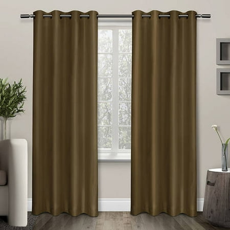 UPC 642472004065 product image for Exclusive Home Shantung Faux Silk Thermal Window Curtain Panel Pair with Grommet | upcitemdb.com
