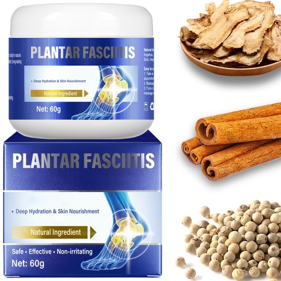Plantar Fasciitis Cream, Plantar Fasciitis Relief Heel Care, Fast‑Absorbing Herbal Foot Rub for Daily Standing Comfort and Athletic Recovery, 60 g