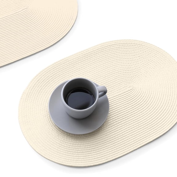 Oval Braided Placemats Table Mats for Dining Tables Washable Heat Resistant Place mats for Daily Use