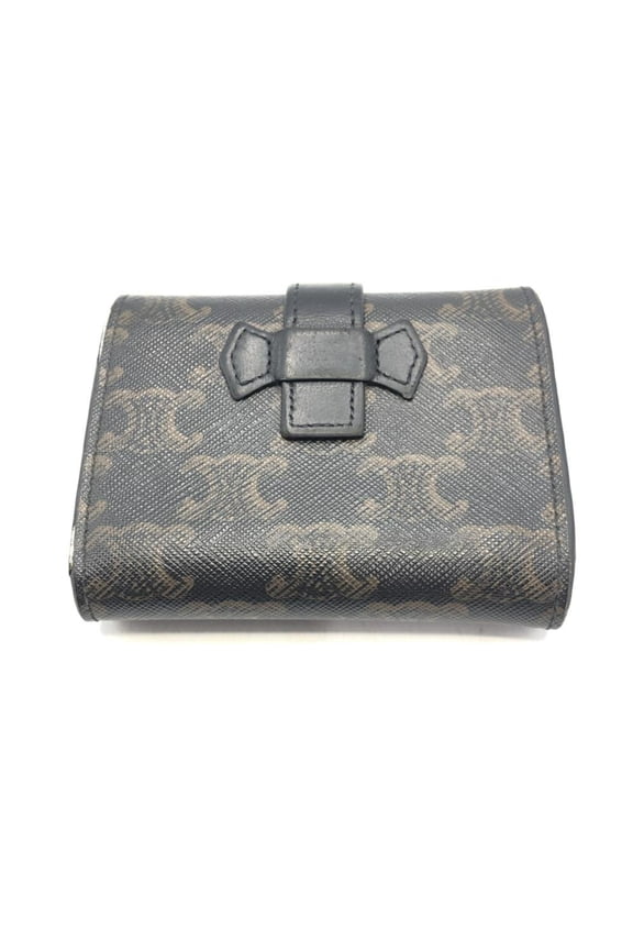 Pre-Owned CELINE Triomphe Canvas Fine Strap Wallet F-FG-2232