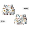 thumbnail image 5 of Lsque Cartoon Space Pattern High Waisted Biker Shorts for Women-Tummy Control Fitness Athletic Workout Running Yoga Gym Shorts,Moisture-Wicking-Small, 5 of 9