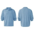 thumbnail image 2 of Mens Knit Shirts Casual Long Sleeve Classic Shirts Button Down Golf Shirts Light Blue XXL, 2 of 5
