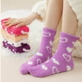 thumbnail image 6 of 5 Pairs Womens Fuzzy Fluffy Cozy Warm Super Soft Slipper Socks Microfiber 3-8 Pairs Home Socks For Christmas, 6 of 7