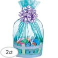 thumbnail image 4 of ELEGANI 24" x 25" Caribbean Blue Plastic Gift Basket Bags, 2-Pack, Easter & Party Supplies, 4 of 4