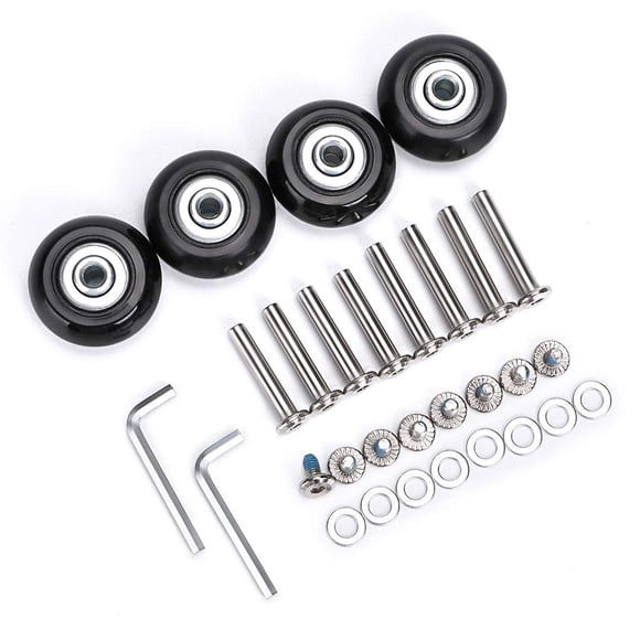 OwnMy Roues de Remplacement pour Valise 40mm x 18mm Roues Pivotantes en Caoutchouc Kits de Réparation Roulements un Ensemble de 4