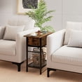 thumbnail image 2 of Giantex End Table w/Charging Station, Sofa Side Table w/Storage Shelf for Small Space, Brown, 2 of 4