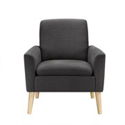 Dazone Modern Wood Chair Sofa Upholstered Arm Chair Black