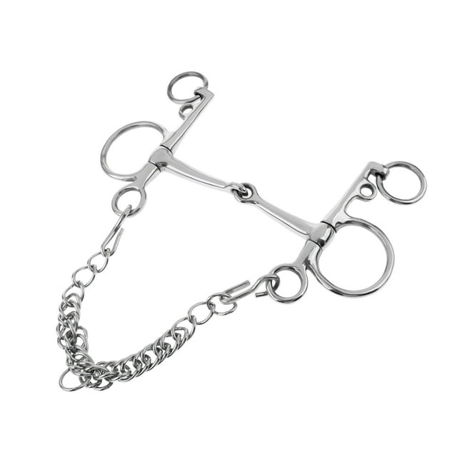 Baucher bridle, simply broken, with curb chain and curb hook