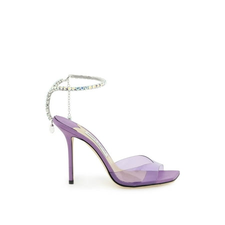 

Jimmy choo satin and plexi saeda sandals