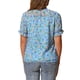 thumbnail image 3 of INSPIRAR CHIC Blusas de Chifón para Mujeres con Mangas Cortas y Volantes, Floral, para Trabajo y Oficina, Talla XS, Azul Cielo, 3 of 6