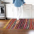 thumbnail image 2 of NAQSH Chindi Area Rag Rug 3.5x6 Feet - Eco Friendly 100% Recycled Cotton Colorful Reversible Runner Rugs, Multicolor Hand Woven Home Collection (Yellow Chindi Runner), 2 of 3