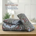 thumbnail image 3 of Lux Decor Collection King Duvet Cover Set 3 Piece - Soft Brushed Microfiber Comforter Cover with 2 Pillow Shams - Zipper Closure Duvet Cover (King, Marlo Grey-brown), 3 of 6