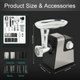 thumbnail image 5 of Electric Meat Grinder, 2800W Max, 5 in 1 Heavy Duty Food Grinder with Sausage Stuffer, Juice Extractor, Kubbe Kit , 3 Size Stainless Steel Grinding Plates, 5 of 10