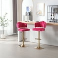 thumbnail image 3 of Luccalily Counter Height Bar Stools Set of 2,Velvet 360° Swivel Adjustable Bar stools with Back and Footrest,Modern design and golden base for Kitchen,Bistro Pub, Dining Room counter, 3 of 12