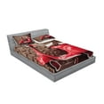 thumbnail image 2 of Ambesonne Vintage Fitted Sheet & Pillow Sham Set, Retro Nostalgic Scooter, Full, Red Umber, 2 of 2