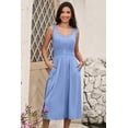 thumbnail image 4 of Vestido Dokotoo 2025 sin mangas con cuello redondo para mujer, color azul cielo, 4 of 6