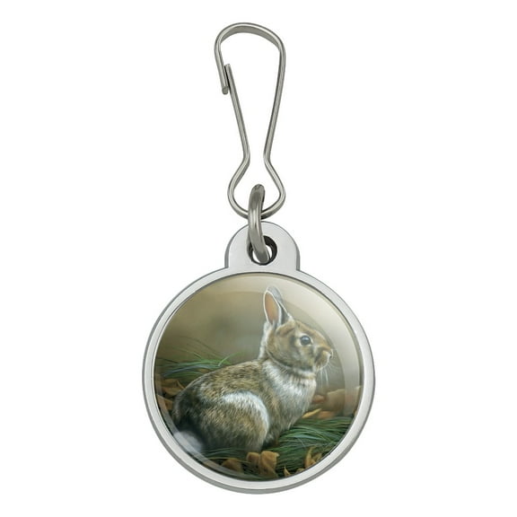 Cottontail Rabbit Bunny Jacket Handbag Purse Luggage Backpack Zipper Pull Charm