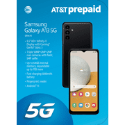 AT&T Samsung A13 5G, 64GB, Black -Prepaid Smartphone