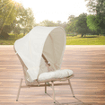 thumbnail image 3 of Magshion Rattan Chair with Collapsible Waterproof Canopy, Basket Lounge Egg Chairs with Cushion, Strong Heavy-Duty Steel Frame, for Indoor Outdoor Patio Backyard, Beige, 3 of 10