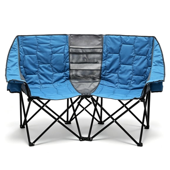 Silla Plegable Doble SUNNYFEEL AC2404 Camping Reforzada con Portavasos y Organizador