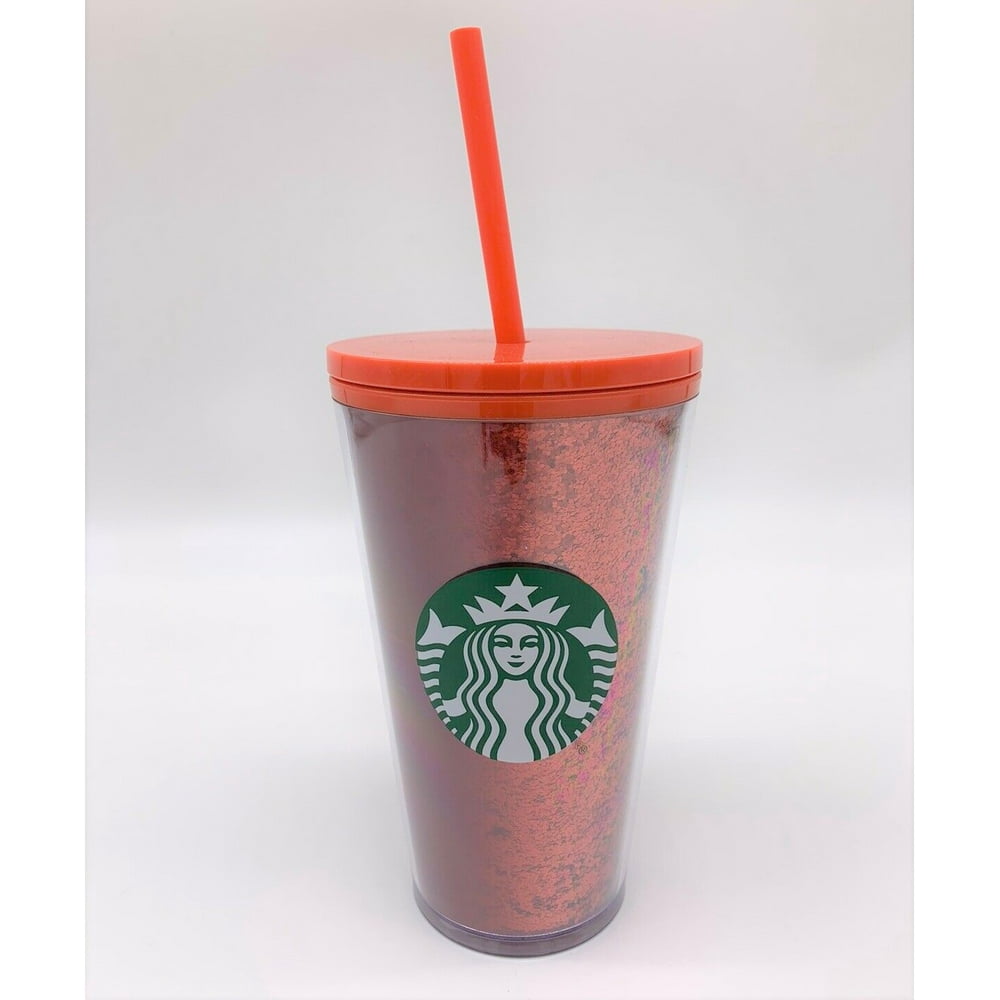 STARBUCKS 2020 Holiday 16 oz Grande Red Glitter Sparkle Hot Cold Coffee