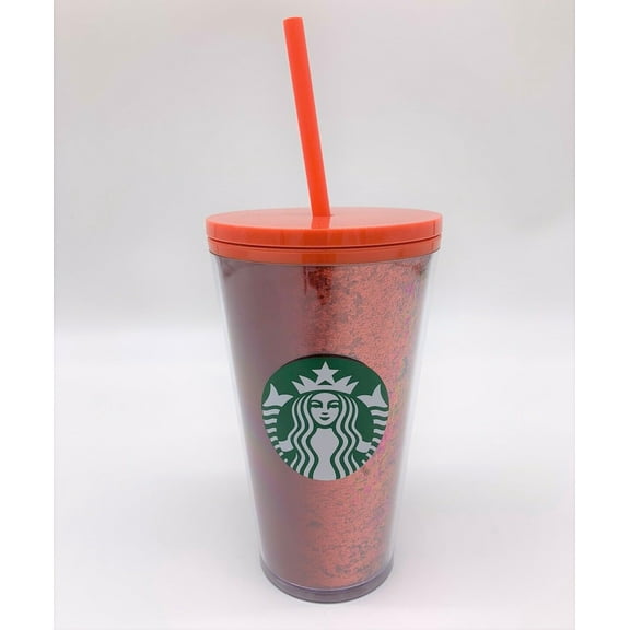 STARBUCKS 2020 Holiday 16 oz Grande Red Glitter Sparkle Hot Cold Coffee Tumbler Travel Mug Cup